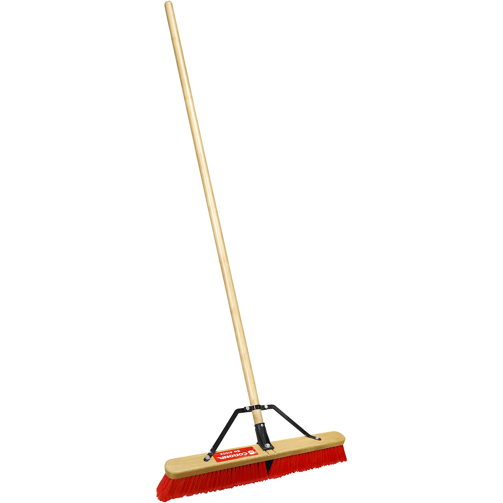 Corona Push Broom — 24in., 2-Bristle Design, Bamboo Handle, Model# BM 41002